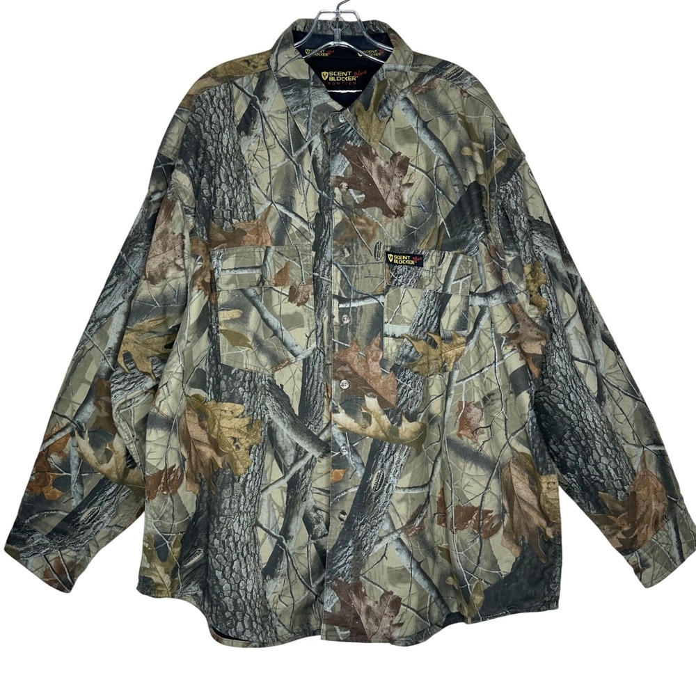 VTG Scent Blocker Frontier Camo Hunting Shirt Realtree Hardwoods Men's‎ XL/XXL